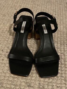 Brand New Saks Fifth Avenue Black Strappy Leather Sandals